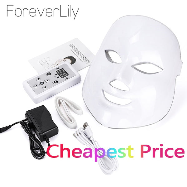 7 Colors Led Facial Mask Beauty Skin Care Rejuvenation Wrinkle Acne Removal Face Beauty Therapy Whitening Tighten Instrument