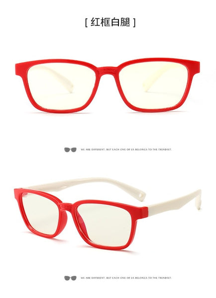 Bendable Children Optical Glasses Flexible One-piece Safe Eyeglasses Plain Mirror Silicone Anti-blue Light Goggles Eyewear Frame
