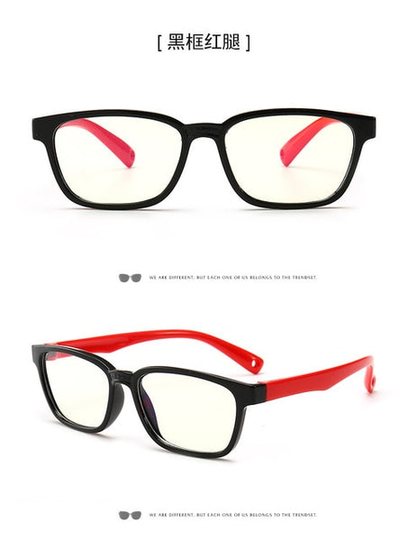 Bendable Children Optical Glasses Flexible One-piece Safe Eyeglasses Plain Mirror Silicone Anti-blue Light Goggles Eyewear Frame