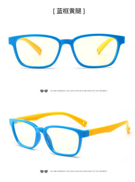Bendable Children Optical Glasses Flexible One-piece Safe Eyeglasses Plain Mirror Silicone Anti-blue Light Goggles Eyewear Frame