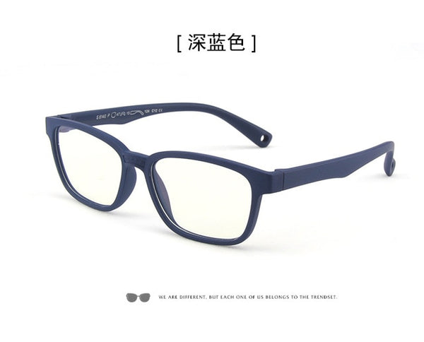 Bendable Children Optical Glasses Flexible One-piece Safe Eyeglasses Plain Mirror Silicone Anti-blue Light Goggles Eyewear Frame