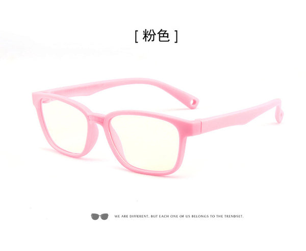 Bendable Children Optical Glasses Flexible One-piece Safe Eyeglasses Plain Mirror Silicone Anti-blue Light Goggles Eyewear Frame