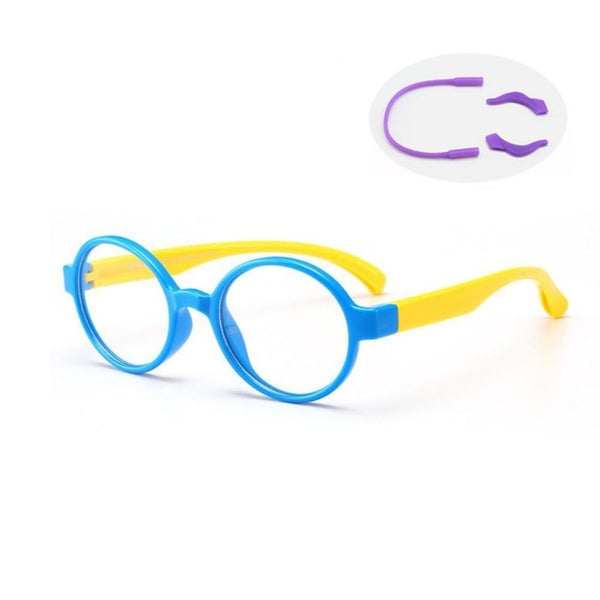 Bendable Children Optical Glasses Flexible One-piece Safe Eyeglasses Plain Mirror Silicone Anti-blue Light Goggles Eyewear Frame