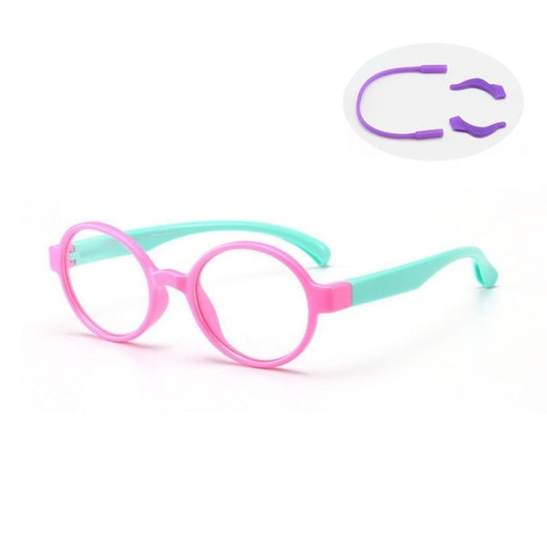 Bendable Children Optical Glasses Flexible One-piece Safe Eyeglasses Plain Mirror Silicone Anti-blue Light Goggles Eyewear Frame