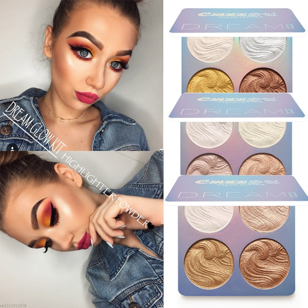 illuminator Highlighter Makeup Glow Kit Face Brighten Contouring Shimmer Shiny Liquid Highlighter Powder Palette Bronzer