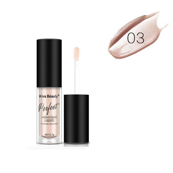 illuminator Highlighter Makeup Glow Kit Face Brighten Contouring Shimmer Shiny Liquid Highlighter Powder Palette Bronzer