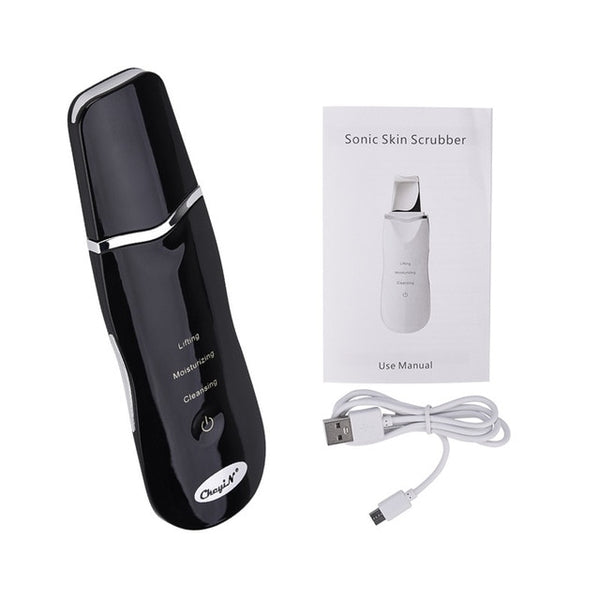 Professional Ultrasonic Facial Skin Scrubber Ion Deep Face Cleaning Peeling Rechargeable Skin Care Device Beauty Instrument 42
