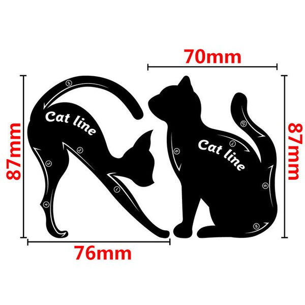 Best Deal 2Pcs Women's Cat Line Pro Eye Makeup Tool Eyeliner Stencils Template Shaper Model eyebrow definition shaping X4 0.5 10